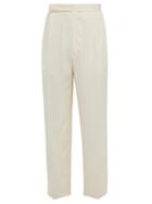 Matchesfashion.com Haider Ackermann - Embroidered Stripe Tailored Trousers - Mens - Cream