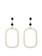Saint Laurent Faux-pearl Open-rectangle Drop Clip-on Earrings