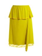 Muveil Peplum-overlay Asymmetric Crepe Skirt