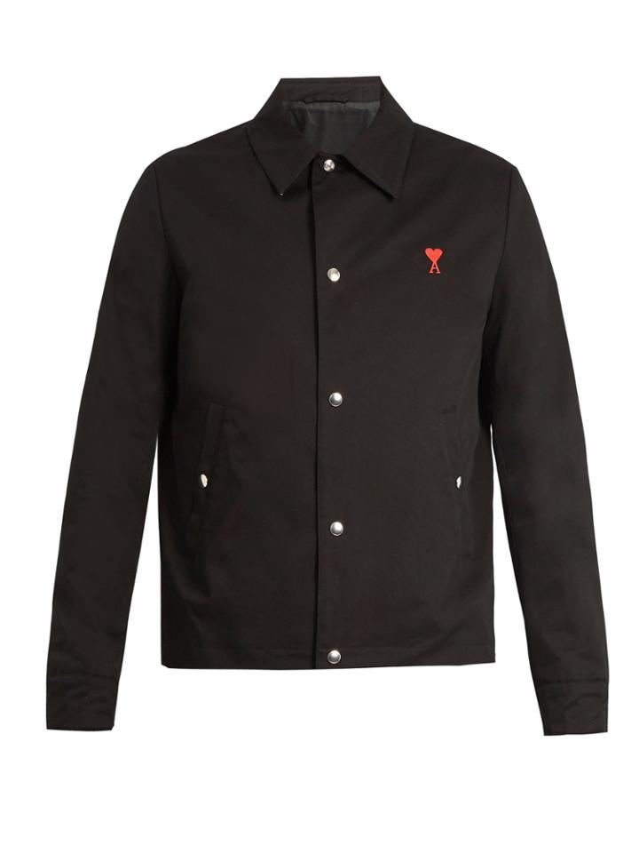 Ami Logo-embroidered Denim Jacket