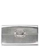 Matchesfashion.com Roger Vivier - Sexy Choc Embellished Leather Cross-body Bag - Womens - Grey