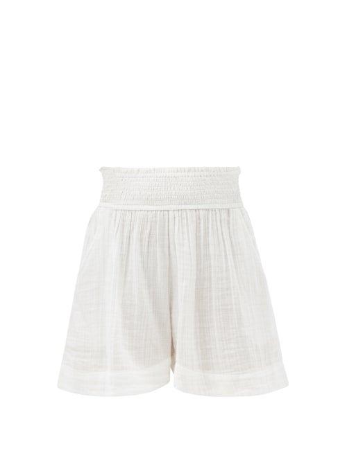 Matchesfashion.com Anaak - Adrian Elasticated-waist Cotton Shorts - Womens - White
