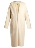 Matchesfashion.com Loewe - Collarless V Neck Coat - Womens - Ivory