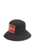Matchesfashion.com Gucci - Logo-patch Cotton-twill Bucket Hat - Mens - Black
