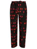 Matchesfashion.com Alexander Mcqueen - Heart Print Straight Leg Trousers - Womens - Black Print