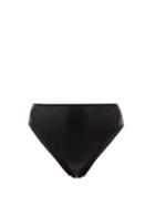 Matchesfashion.com Norma Kamali - High-cut Wet-look Bikini Briefs - Womens - Black