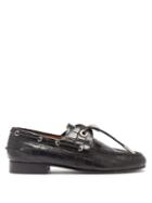Matchesfashion.com Toga - Toggled Crocodile-effect Leather Loafers - Womens - Black