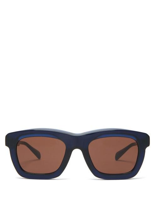 Matchesfashion.com Kuboraum - Square Acetate Sunglasses - Mens - Dark Brown