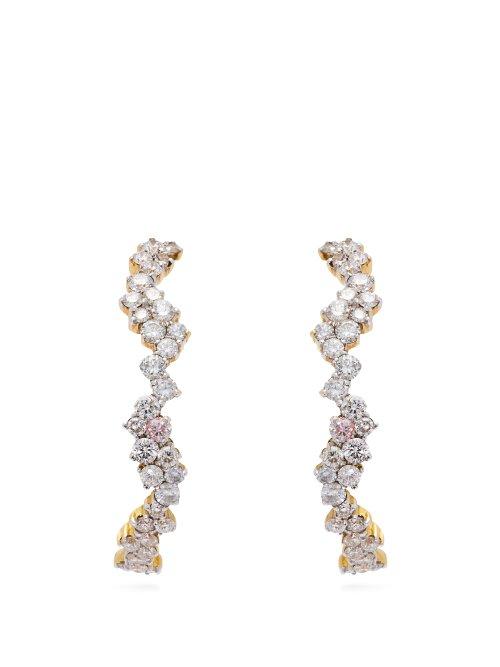 Matchesfashion.com Ana Khouri - Sadie 18kt Gold & Diamond Earrings - Womens - Diamond