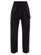 Matchesfashion.com Wales Bonner - Mambo High-rise Cotton-blend Twill Trousers - Womens - Black
