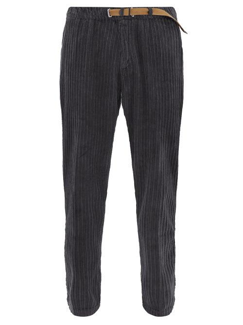 Matchesfashion.com White Sand - Belted Cotton Corduroy Trousers - Mens - Dark Grey