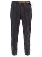 Matchesfashion.com White Sand - Belted Cotton Corduroy Trousers - Mens - Dark Grey