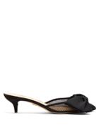 Charlotte Olympia Sophie Bow-embellished Satin And Mesh Mules