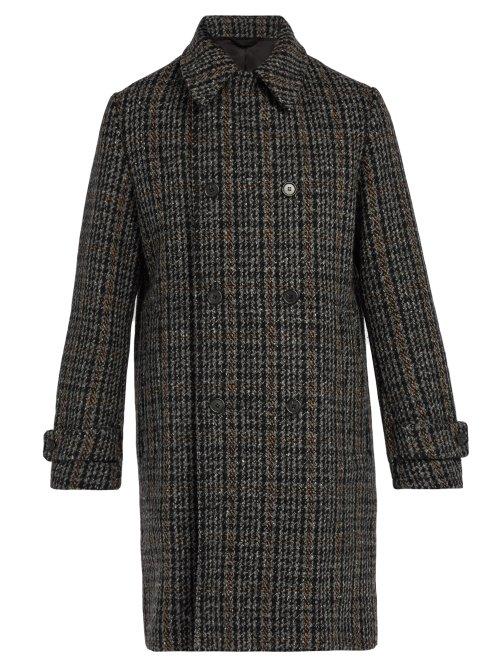 Matchesfashion.com Stella Mccartney - Houndstooth Wool Blend Coat - Mens - Grey