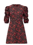 Matchesfashion.com See By Chlo - Puff-sleeve Floral-print Crepe Mini Dress - Womens - Black Print
