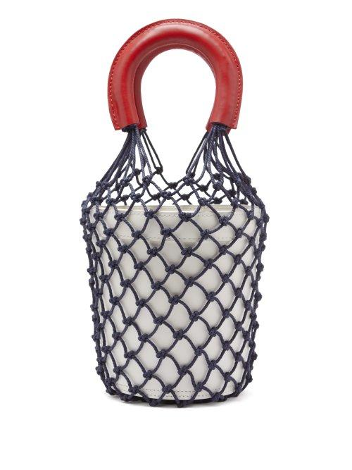 Matchesfashion.com Staud - Moreau Macram And Leather Bucket Bag - Womens - White Multi