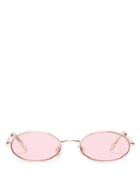 Matchesfashion.com Le Specs - Love Train Oval Frame Metal Sunglasses - Womens - Rose Gold