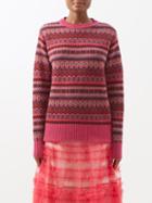 Molly Goddard - Harry Fair Isle-knit Wool Sweater - Womens - Pink Multi