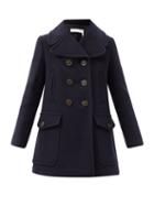 Matchesfashion.com See By Chlo - Double-breasted Wool-blend Peacoat - Womens - Navy