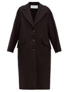 Matchesfashion.com Harris Wharf London - Oversized Single Breasted Pressed Wool Coat - Womens - Black