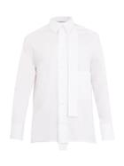 Valentino Strap-detail Long-sleeved Cotton-poplin Shirt