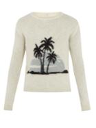 Saint Laurent Palm Tree-intarsia Crew-neck Sweater