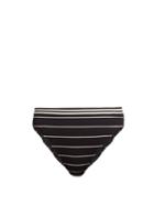 Matchesfashion.com Solid & Striped - The Bella Striped High Rise Bikini Briefs - Womens - Black Stripe