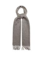 Paul Smith - Logo-embroidered Fringed Cashmere Scarf - Mens - Grey