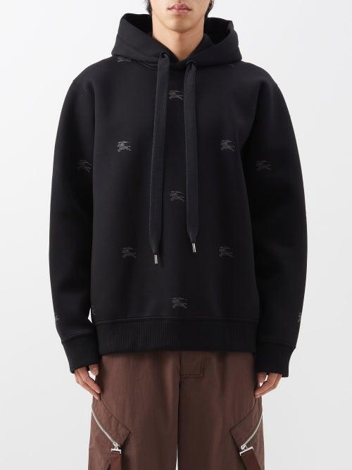 Burberry - Logo-appliqu Jersey Hoodie - Mens - Black