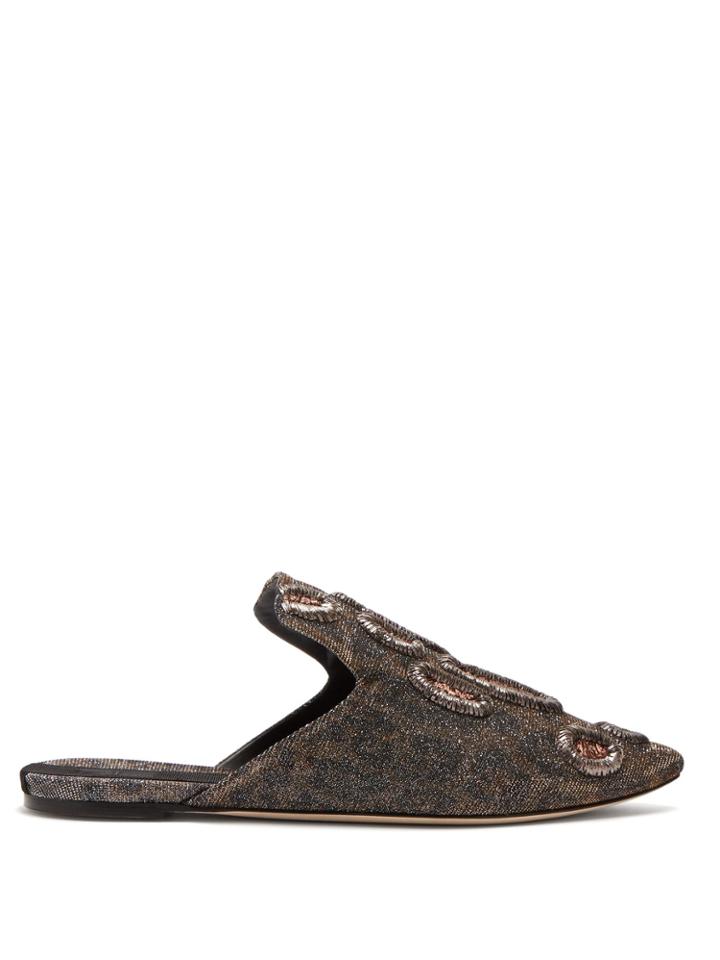 Sanayi 313 Muren Metallic Leopard Backless Loafers