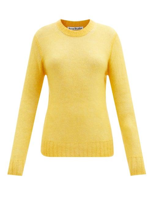 Acne Studios - Longline Mohair-blend Sweater - Womens - Yellow