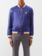 Casablanca - Casa Talisman-patch Silk-satin Souvenir Jacket - Mens - Navy