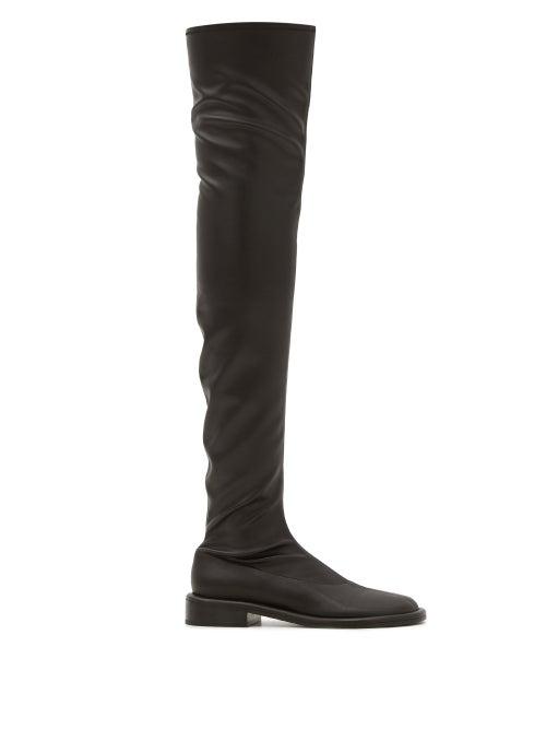 Matchesfashion.com Proenza Schouler - Pipe Faux-leather Over-the-knee Boots - Womens - Black