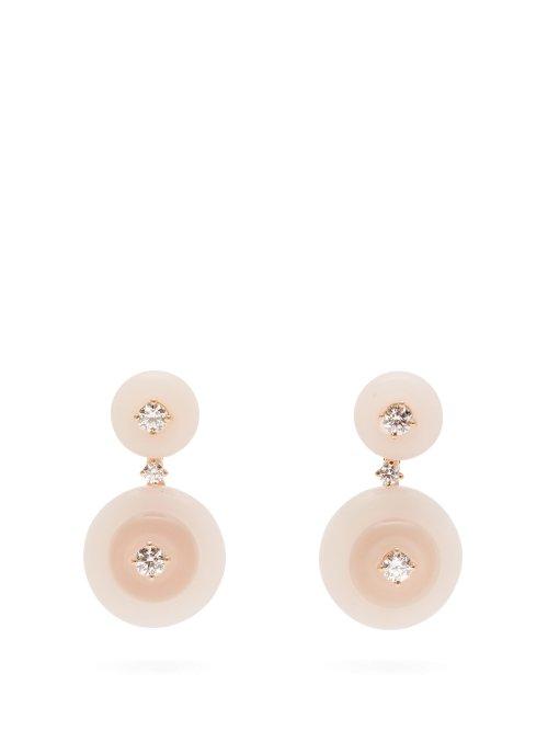 Matchesfashion.com Fernando Jorge - Signal 18kt Gold, Opal & Rose Quartz Earrings - Womens - Pink