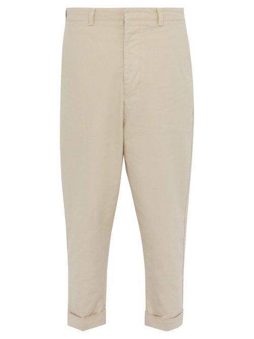 Matchesfashion.com Ami - Turn Up Cuff Cotton Trousers - Mens - Beige
