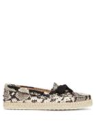 Matchesfashion.com Tod's - Python Effect Leather Espadrilles - Womens - White Multi