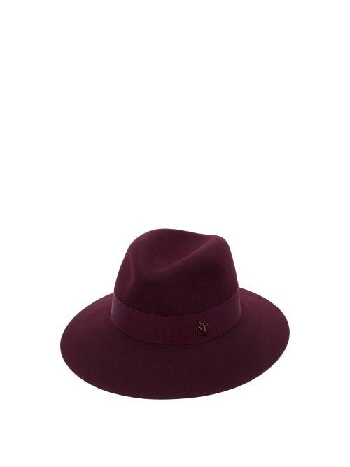 Matchesfashion.com Maison Michel - Henrietta Waterproof Felt Fedora Hat - Womens - Burgundy