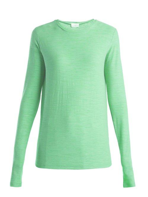 Matchesfashion.com Raey - Long Sleeved Slubby Cotton Jersey T Shirt - Womens - Green