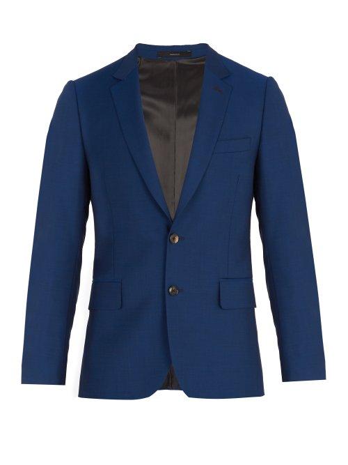 Matchesfashion.com Paul Smith - Single Breasted Wool Blend Blazer - Mens - Blue