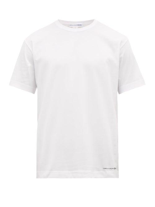 Matchesfashion.com Comme Des Garons Shirt - Logo Print Cotton T Shirt - Mens - White