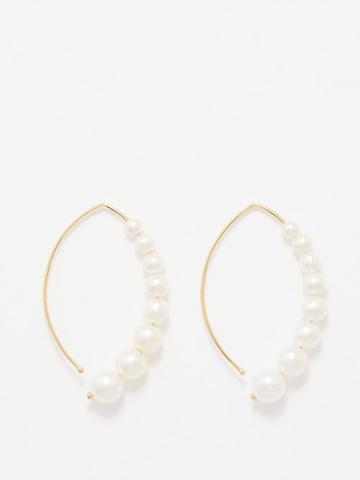 Mizuki - Graduated Pearl & 14kt Gold Earrings - Womens - Pearl