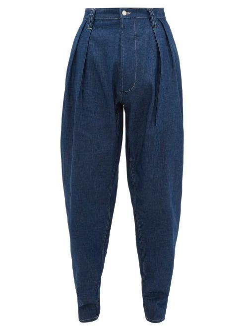 Matchesfashion.com E. Tautz - Pleated Relaxed Carrot Leg Jeans - Mens - Denim