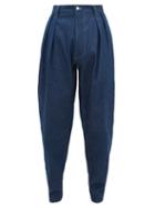 Matchesfashion.com E. Tautz - Pleated Relaxed Carrot Leg Jeans - Mens - Denim