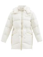 Ganni - Hooded Recycled-fibre Shell Padded Coat - Womens - Ivory