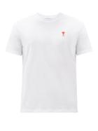 Matchesfashion.com Ami - Logo-patch Cotton-jersey T-shirt - Mens - White