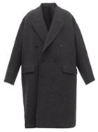 Raey - Double-breasted Boiled Wool Coat - Mens - Charcoal