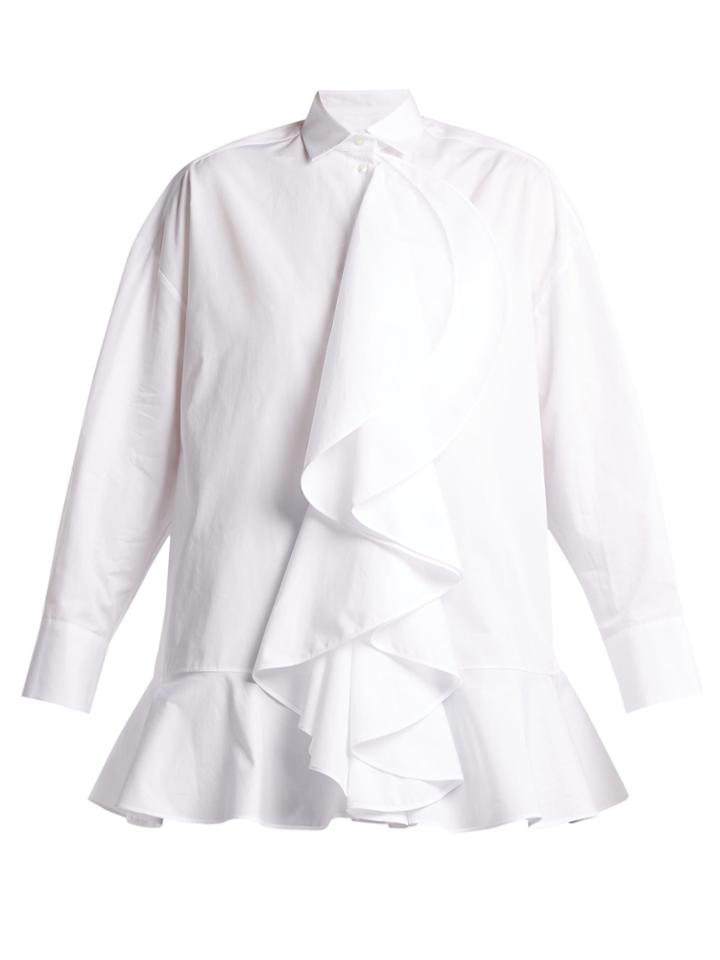 Valentino Ruffle-trimmed Cotton Shirt