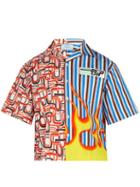 Matchesfashion.com Prada - Flame Printed Cotton Twill Shirt - Mens - Multi