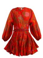Matchesfashion.com Rhode Resort - Ella Floral Print Cotton Dress - Womens - Orange Print