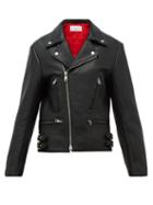 Matchesfashion.com Raey - Tumbled-leather Biker Jacket - Womens - Black